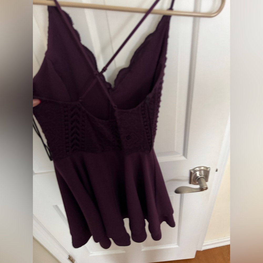 Purple Lace Short Dress